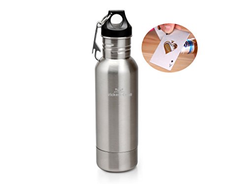0602573118856 - WICKED COOL INSULATED BEER BOTTLE COOLER COVER, 12-OZ CAPACITY, 3-PIECE STAINLESS-STEEL COVER WITH BONUS PLAYING CARD OPENER AND CRAFT BEER EBOOK