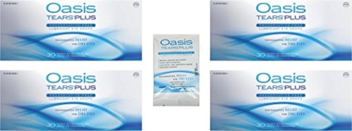 0602573184875 - 125 VIALS OASIS TEARS PLUS PRESERVATIVE-FREE LUBRICANT EYE DROPS (4 BOXES, 30 VIALS EACH AND ONE 5 VIAL PACKET)