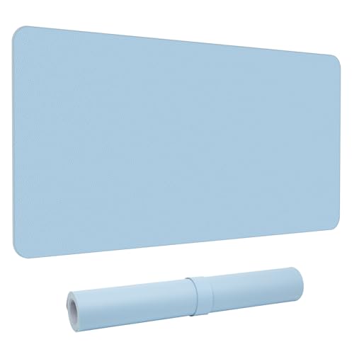 0602581113683 - SZHLUX LARGE MOUSE PAD, NON-SLIP PU LEATHERS WRITING PAD,DESKTOP PROTECTION PAD,COMPUTER DESK PAD, WATERPROOF DESK MAT, DESK PAD FOR OFFICE AND HOME WRITING (BABY BLUE;23.6X 13.7)