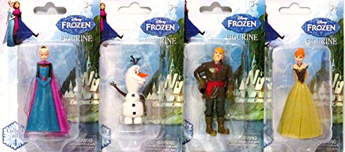 0602589674391 - DISNEY FROZEN 4-PIECE MINIATURE FIGURINE SET FOR PLAY TOY CAKE TOPPER SET - ELSA, ANNA, KRISTOFF, AND OLAF (4 INDIVIDUALLY PACKAGED PIECES)