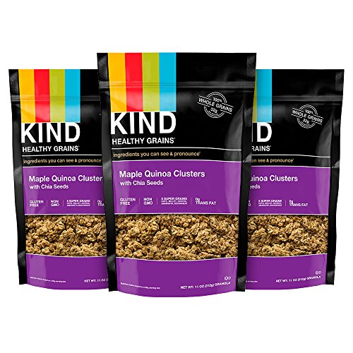 0602652180705 - KIND HEALTHY GRAINS GRANOLA CLUSTERS, MAPLE QUINOA CLUSTERS WITH CHIA SEEDS, 11 OUNCE BAGS, 3 COUNT