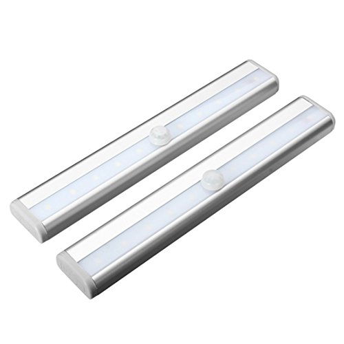 0602716067942 - ZJCILECTED 10 LED WIRELESS AUTOMATION SENSING LIGHT BAR STICK-ON ANYWHERE CLOSET LIGHT/ NIGHT LIGHT/STEP LIGHT/STAIRS LIGHT WITH 3M MAGNETIC STRIP(BATTERY OPERATED)