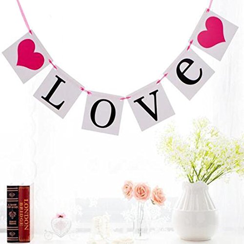 0602716068055 - ZJCILECTED LOVE HEART PROPOSAL BUNTING GARLAND BANNER PHOTO PROP WEDDING PARTY DECORATION SUPPLY
