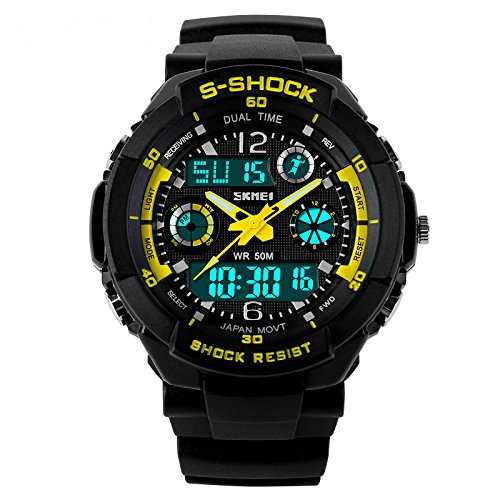 0602766426508 - QUARTZ DIGITAL WATCH FOR MAN SPORTS WATCHES RELOGIO MASCULINO LED MILITARY WATERPROOF WATCHES YELLOW