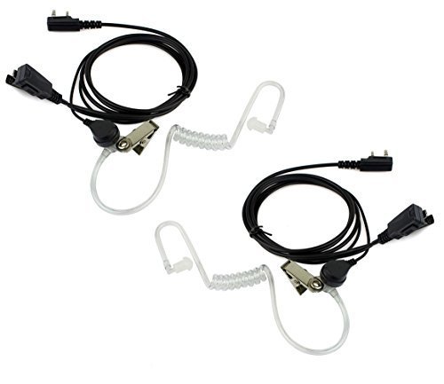 0602815604260 - ARAMA A201K01 FBI COVERT AIR ACOUSTIC TUBE EARPIECE HEADSET WITH PUSH TO TALK AND MICROPHONE FOR 2 PIN KENWOOD HYT PUXING WOUXUN BAOFENG LT-2288 LT-3107 LT-3188 LT-3260 LT-3268 2 WAY RADIOS(2XPACK)