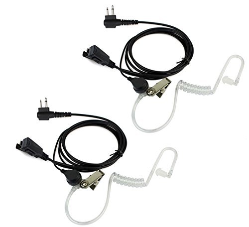 0602815604277 - ARAMA A201M01 FBI COVERT AIR ACOUSTIC TUBE EARPIECE HEADSET WITH PUSH TO TALK AND MICROPHONE FOR MOTOROLA COBRA TALKABOUT DUAL PIN 2 WAY RADIO(2XPACK)