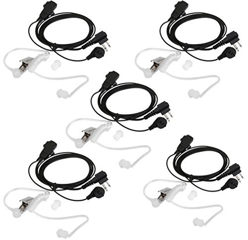 0602815604314 - ARAMA A009M01 COVERT AIR ACOUSTIC TUBE EARPIECE HEADSET WITH PUSH TO TALK AND MICROPHONE FOR MOTOROLA COBRA TALKABOUT DUAL PIN 2 WAY RADIO(5XPACK)