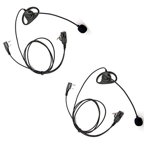 0602815604444 - ARAMA A109K01 PRO D SHAPE EARPIECE HEADSET WITH BOOM MIC PUSH TO TALK AND VOX FOR 2 PIN KENWOOD HYT PUXING WOUXUN BAOFENG LT-2288 LT-3107 LT-3188 LT-3260 LT-3268 TWO WAY RADIOS(2XPACK)