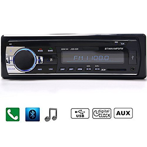 6028265020070 - CONVOY® 12V BLUETOOTH CAR AUDIO STEREO SYSTEM MP3 PLAYER RADIO IN DASH ONE DIN 1 DIN WITH USB AUX INPUT SD SLOT FM RECEIVER