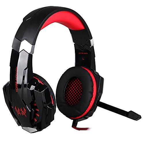 6028265020179 - CONVOY 3.5MM JACK GAMING HEADSET GAME HEADPHONE HEADSETS WITH MICROPHONE LED LIGHT FOR PS 4 LAPTOP TABLET ALL MOBILE PHONES WITH NOISE CANCELLING & VOLUME CONTROL BLUE (BLACK+RED)