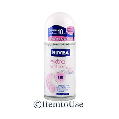 0602867075773 - NIVEA EXTRA WHITENING DEODORANT ROLL ON FOR PLUCKING TIGHTENS PORES 48 HR 50ML
