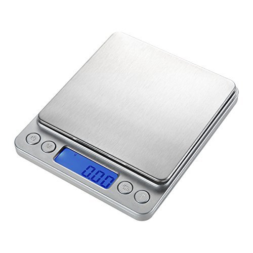 0602938059565 - WAOAW 500G/0.01G DIGITAL STAINLESS KITCHEN FOOD SCALE, 0.001OZ RESOLUTION