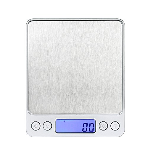 0602938059619 - WAOAW 3000G/0.1G DIGITAL POCKET STAINLESS KITCHEN FOOD SCALE, 0.01OZ RESOLUTION