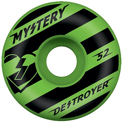 0603016837044 - MYSTERY DESTROYER SKATEBOARD WHEELS 52MM - GREEN/BLACK (SET OF 4)