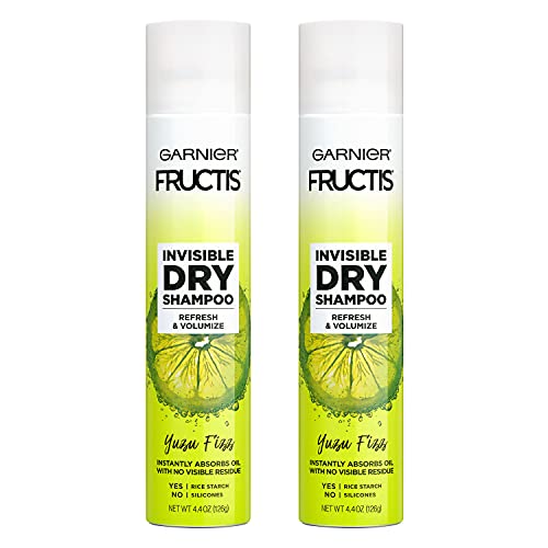 0603084075133 - GARNIER HAIRCARE FRUCTIS STYLE INVISIBLE DRY SHAMPOO YUZU-FIZZ, REFRESH & VOLUMIZE WITH NO VISIBLE RESIDUE, POWERED BY RICE STARCH TO INSTANTLY ABSORB OIL, SILICONE FREE (PACKAGING MAY VARY) 2 COUNT