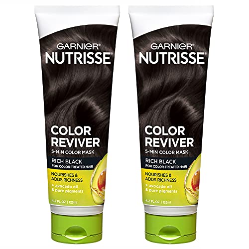 0603084075515 - GARNIER NUTRISSE COLOR REVIVER 5 MINUTE NOURISHING HAIR COLOR MASK WITH AVOCADO OIL DELIVERS DAY 1 COLOR RESULTS, FOR COLOR TREATED HAIR, RICH BLACK, 8.4 FL OZ