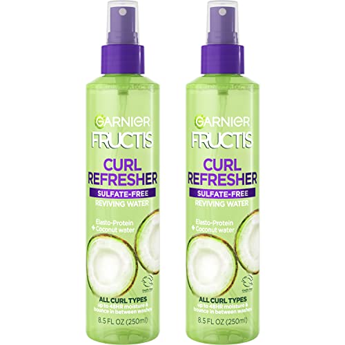0603084076918 - GARNIER FRUCTIS CURL REFRESHING REVIVING WATER SPRAY, SULFATE FREE, WITH ELASTO-PROTEIN AND COCONUT WATER, FOR ALL CURL TYPES, 17. FL OZ