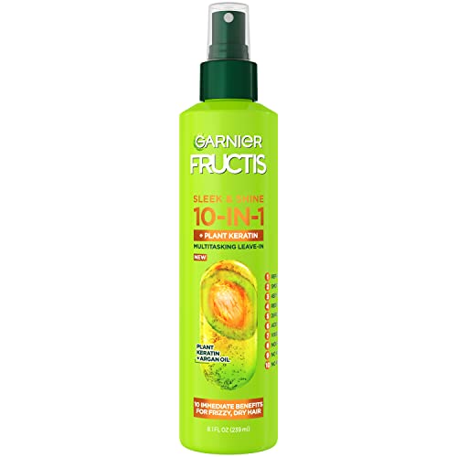 0603084078547 - GARNIER FRUCTIS SLEEK AND SHINE 10-IN-1 HAIR CARE AND HEAT PROTECTANT SPRAY TO HELP SMOOTH, PROTECT AND STRENGTHEN FRIZZY AND DRY HAIR, 8.1 FL OZ