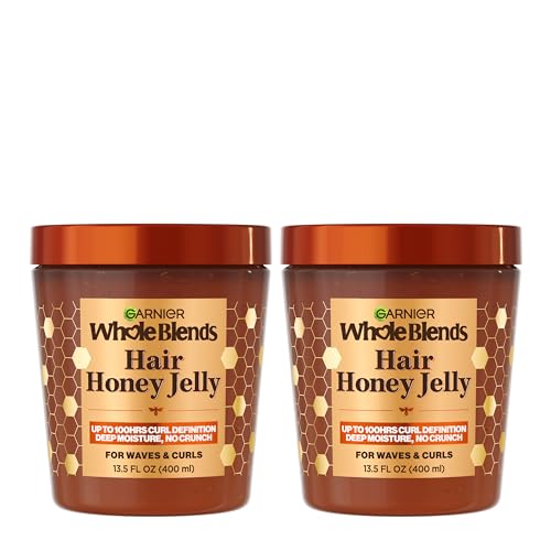 0603084088294 - GARNIER WHOLE BLENDS HAIR HONEY JELLY FOR DEFINING WAVY AND CURLY HAIR, HAIR GEL FOR UP TO 100HRS CURL DEFINITION, FRIZZ CONTROL AND DEEP MOISTURE, 13.5 FL OZ, 2 COUNT