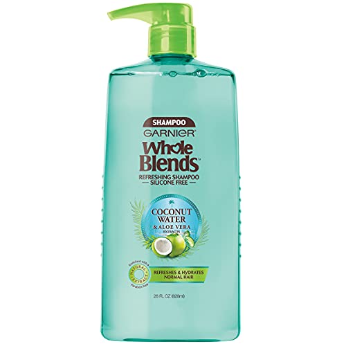 0603084572908 - GARNIER WHOLE BLENDS REFRESHING COCONUT WATER AND ALOE VERA EXTRACTS WEIGHTLESSLY HYDRATING SHAMPOO FOR NORMAL HAIR, PARABEN AND SILICONE FREE, 28 FL. OZ.