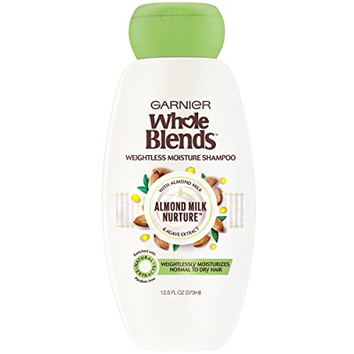 0603084573882 - GARNIER WHOLE BLENDS NURTURING ALMOND MILK AND AGAVE EXTRACT WEIGHTLESS MOISTURE SHAMPOO FOR NORMAL TO DRY HAIR, PARABEN FREE, 12.5 FL. OZ.