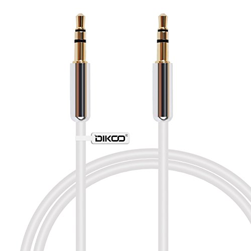 0603097431575 - DIKOO 3.5MM MALE TO MALE STEREO AUDIO AUX CABLE FOR CAR STEREOS,MP3,IPHONE,IPAD,SAMSUNG,HTC AND OTHER ANDROID PHONES(WHITE)