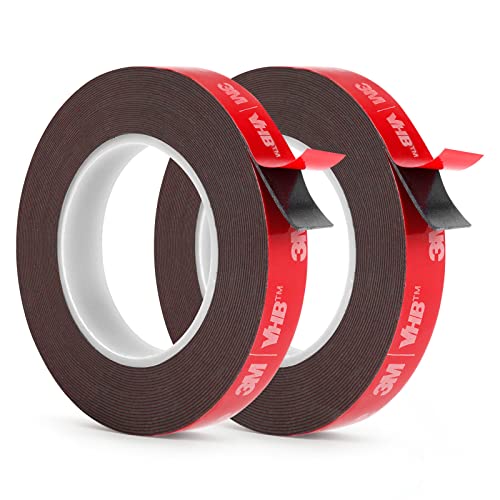 0603134730517 - DOUBLE SIDED TAPE HEAVY DUTY (2 PACK), WATERPROOF STRONG MOUNTING ADHESIVE TAPE, 10FT ROLL LENGTH, 0.39IN WIDTH FOR LED STRIP LIGHTS, HOME DECOR, CAR, GLASS, SIGN, MADE OF 3M VHB TAPE (10FT X0.39IN)