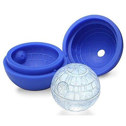 0603305547647 - SUPPOSITORY MOLD TRAY - SILICONE TRAY MOLD - ICE MOLD TRAY - WEED MOLD TRAY - CREATIVE SILICONE BLUE WARS DEATH STAR ROUND BALL ICE CUBE MOLD TRAY DESERT SPHERE MOULD DIY COCKTAIL FORMA GELO (RANDOM)