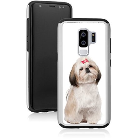 0603307138874 - FOR SAMSUNG GALAXY SHOCKPROOF IMPACT HARD SOFT CASE COVER SHIH TZU SITTING (WHITE FOR SAMSUNG GALAXY S9)