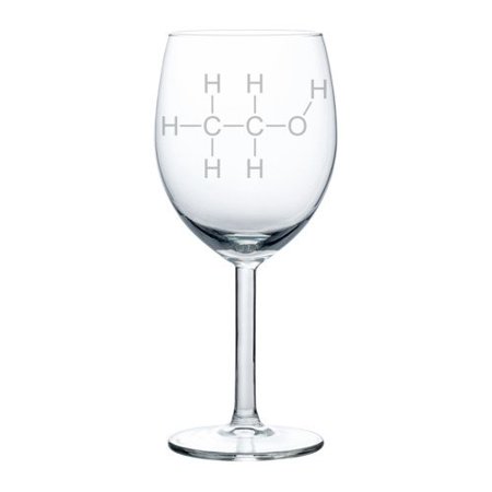 0603307609084 - WINE GLASS GOBLET FUNNY SCIENCE GEEK NERD ALCOHOL MOLECULE (10 OZ)