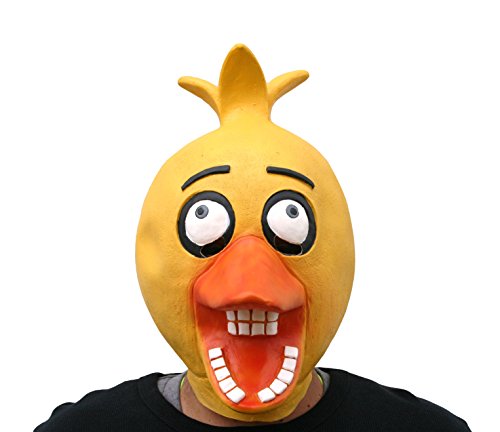 6033443619526 - ADULT LATEX BABY CHICA FIVE NIGHTS AT FREDDY'S ADULT MASK FNAF COSPLAY COSTUME