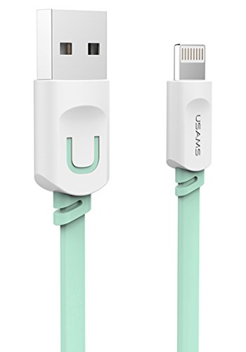 0603470427690 - USAMS LIGHTNING CHARGING CABLE 3.3FT (THREE FEET) ELEMENT SERIES 8 PIN TO USB SYNC CABLE CHARGER CORD FOR APPLE IPHONE 5/ 5S/ 6S /6PLUS, IPAD MINI/ IPAD AIR 2(COMPATIBLE WITH IOS 9)-1.0M (GREEN)