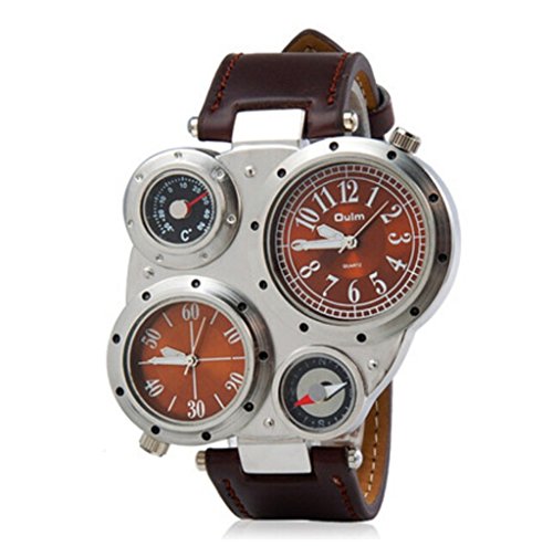 6035558093840 - STEAMPUNK OULM TIME ZONES DECORATIVE COMPASS WATCH MEN WATCH SPORTS PERSONALITY OUTDOOR MILITARY FORM
