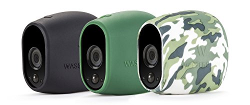 0603658999780 - NEW 3X SILICONE SKINS FOR ARLO SMART SECURITY - 100% WIRE-FREE CAMERAS BY WASSERSTEIN (3 PACK, BLACK/GREEN/CAMOUFLAGE)