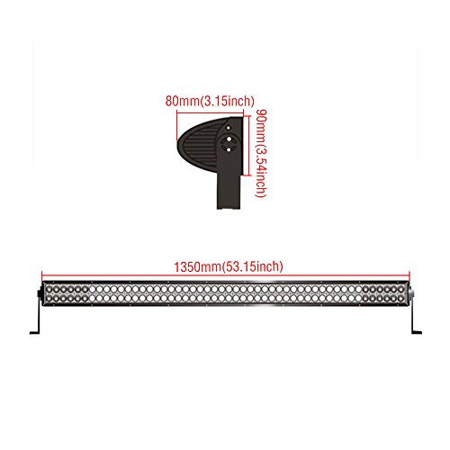6037581139519 - 300W 53'' CURVED CREE LED WORK LIGHT BAR OFFROAD TRUCK SPOT FLOOD BEAM UNIVERSAL (300W53INCH)