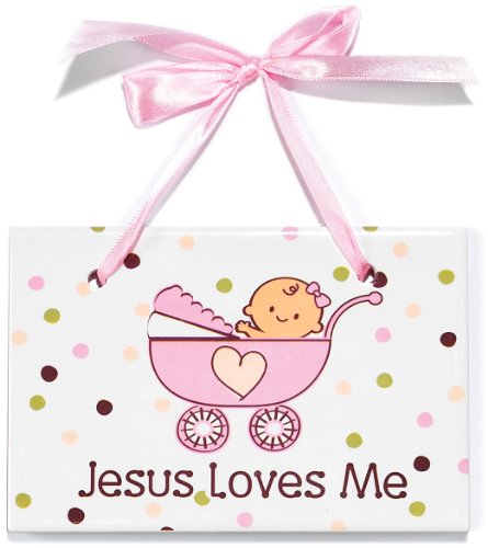 0603799435406 - DICKSONS JESUS LOVES ME WALL PLAQUE, BUGGY