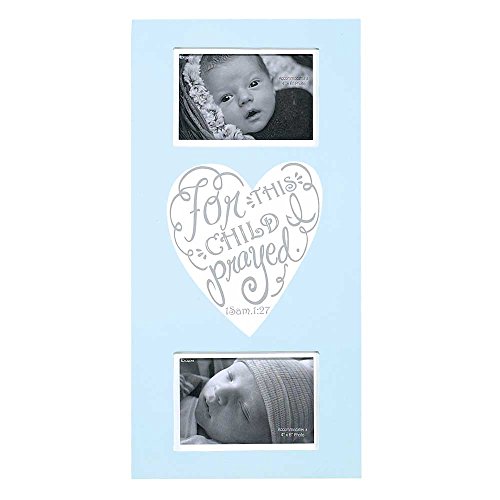 0603799574327 - DICKSONS BABY BOY WALL PLAQUE PHOTO FRAME, FOR THIS CHILD I PRAYED/BLUE
