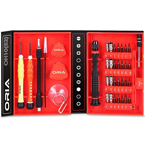 0603964451347 - ORIA S2 STEEL PRECISION SCREWDRIVER SET, REPAIR TOOL KIT, MORE STRONG MICRO SCREWDRIVER SET WITH PORTABLE BOX FOR IPAD, IPHONE, TABLETS, LAPTOPS, PC, SMARTPHONES, WATCHES & OTHER DEVICES, 38-PIECE