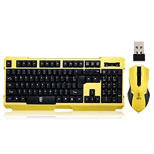 6044546523757 - DEIOG V60 2.4GHZ WATERPROOF WIRELESS GAMING KEYBOARD & MOUSE COMBO SET (CHAMPAGNE GOLD)