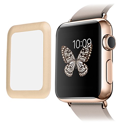 6044825942064 - LINK DREAM - APPLE WATCH 38MM SCREEN PROTECTOR ANTI-BUBBLE ULTRA HD SHIELD WITH LIFETIME REPLACEMENTS, PREMIUM TEMPERED GLASS SCREEN PROTECTOR, REAL APPLE WTACH TEMPERED GLASS (GOLD)