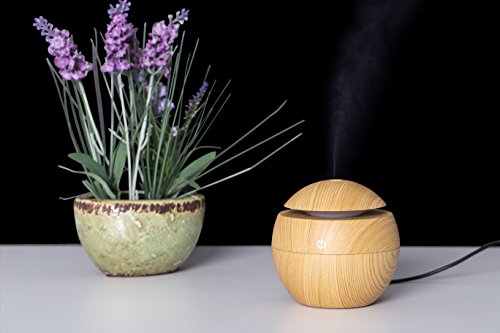 0604697978620 - CLASSIC WOODEN MIST HUMIDIFIER + AROMA DIFFUSER-6 COLOR COZY LED LIGHTS, AROMATHERAPY ESSENTIAL OIL DIFFUSER PORTABLE ULTRASONIC COOL MIST AROMA HUMIDIFIER WITH COLOR LED LIGHTS BY WASSERSTEIN