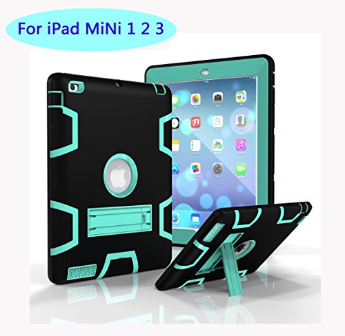 6047237094451 - IPAD CASE,IPAD MINI 2 CASE,IPAD MINI 3 CASE,SNOW-GLOBAL DESIGN NEW PRODUCTS FOR KIDS RAINPROOF SHOCKPROOF ANTI-DIRT DROP RESISTANCE SUPER PROTECTIVE SHELL CASE (IPAD MINI 1/2/3, BLACK/MINT GREEN)
