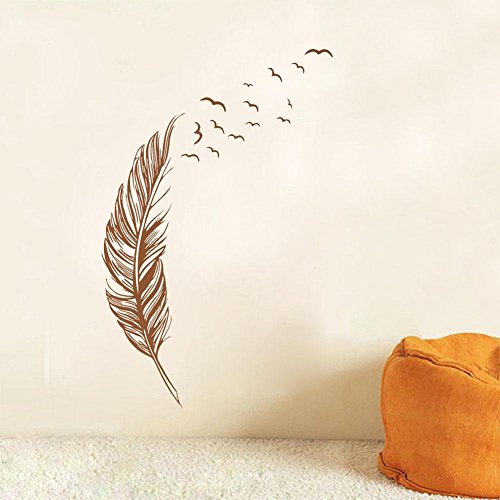 0604776574033 - KNL® FEATHER FLY RIGHT REMOVABLE WALL STICKERS HANDMADE WALL ART DECAL HOME DECOR FOR CHRISTMAS GIFT HOLIDAY SHOPPING
