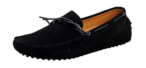 6048039181820 - TDA MEN'S CASUAL STYLE ROUND TOE BLACK FASHION WALKING TRAINING DRIVING LOAFERS DRESS SHOES 9.5 D(M)US