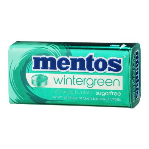 0605181232396 - MENTOS WINTERGREEN SUGAR-FREE BREATH MINTS TIN OF 50 MINTS (PACK OF 6 TINS)
