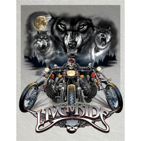 0605279114429 - LIVE TO RIDE WOLVES TIN SIGN