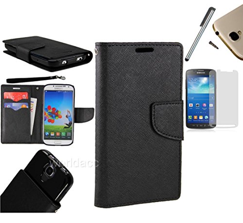 0605349868542 - FOR LG OPTIMUS ELITE LS696 (VIRGIN MOBILE, SPRINT, METRO PCS) PU LEATHER FLIP COVER FOLIO BOOK STYLE POUCH CARD SLOT MYJACKET WALLET CASE + TM BRAND LCD SCREEN PROTECTOR + SILVER STYLUS PEN + BLACK DUST CAP FREE GIFT (PU LEATHER WALLET BLACK / BLACK)