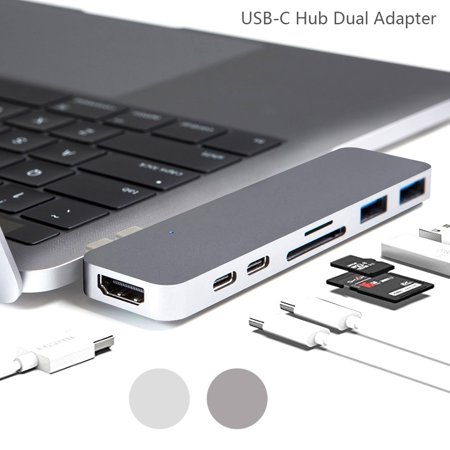 0605647202604 - 5/7 IN 1 USB-C TYPE C HD OUTPUT 4K HDMI SD/TF USB 3.0 ADAPTER HUB FOR MACBOOK PRO