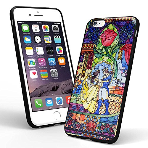 6057179179321 - BEAUTY AND THE BEAST STAINED GLASS FOR IPHONE AND SAMSUNG GALAXY CASE (IPHONE 6 BLACK)