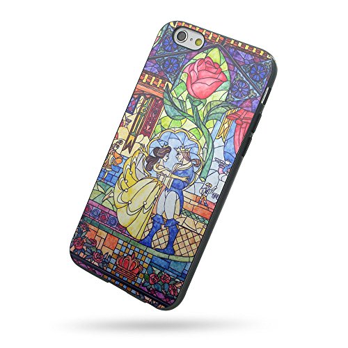 6057179179376 - BEAUTY AND THE BEAST STAINED GLASS FOR IPHONE AND SAMSUNG GALAXY CASE (IPHONE 5C BLACK)